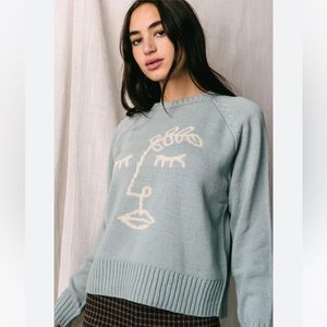 Desert dreamer sage face sweater, size S,new